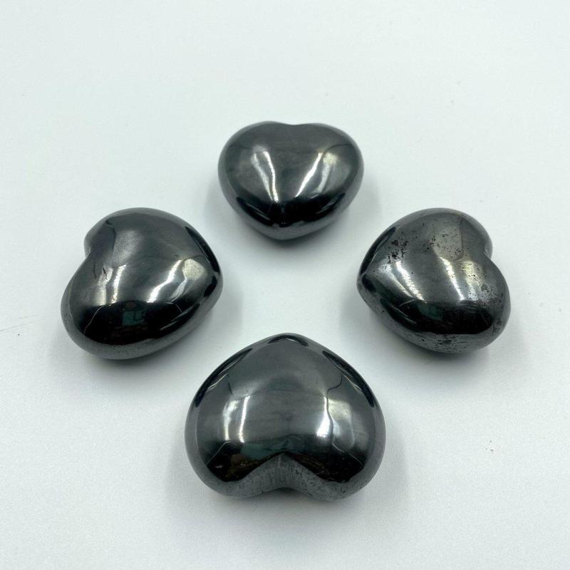 Natural Hematite Pocket Hearts || Protection, Cleansing, Stability || China