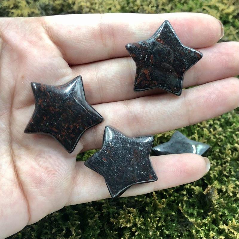 Natural Hematite and Red Jasper Star Carvings || Grounding, Protection || South Africa-Nature's Treasures