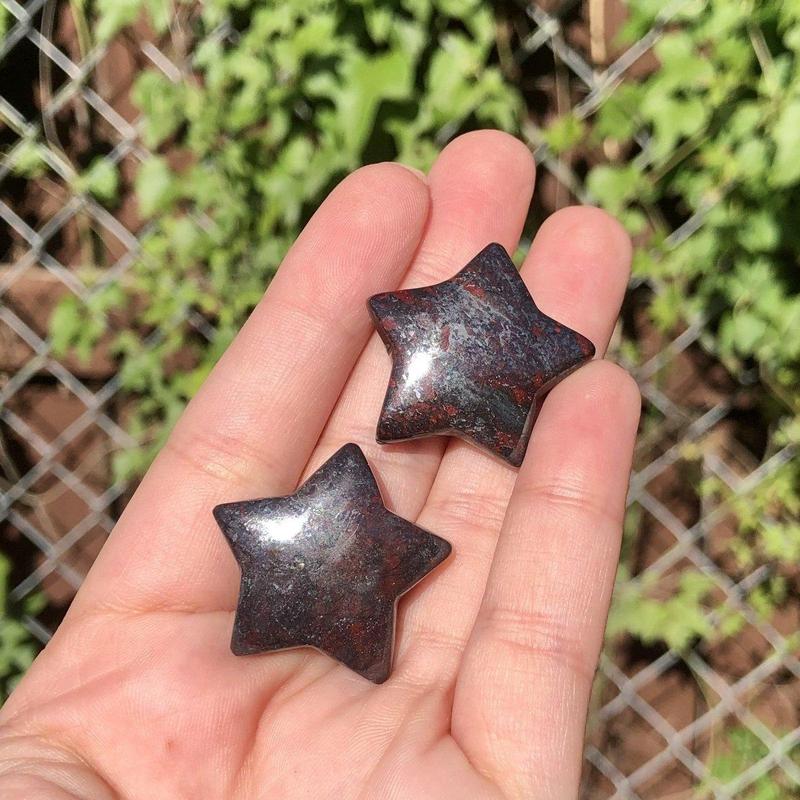 Natural Hematite and Red Jasper Star Carvings || Grounding, Protection || South Africa-Nature's Treasures