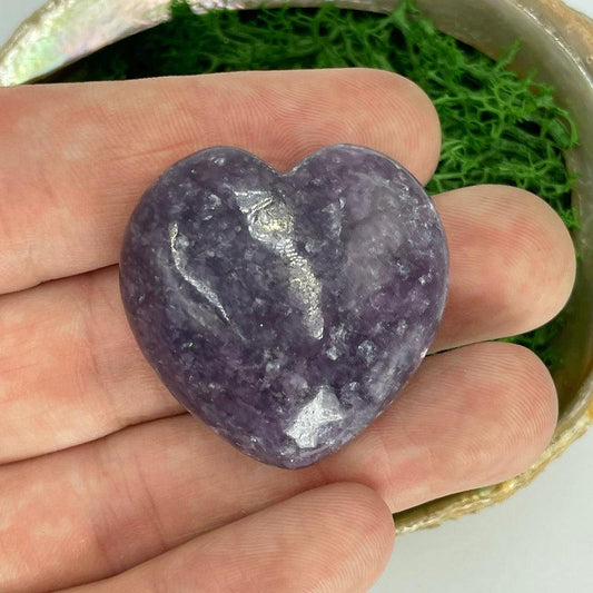 Natural Lepidolite Pocket Hearts || Emotional Healing, Stress Relief || Brazil-Nature's Treasures