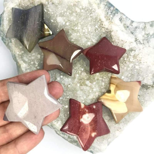 Natural Mookaite Jasper Star Carvings || Grounding, Awareness || Australia-Nature's Treasures
