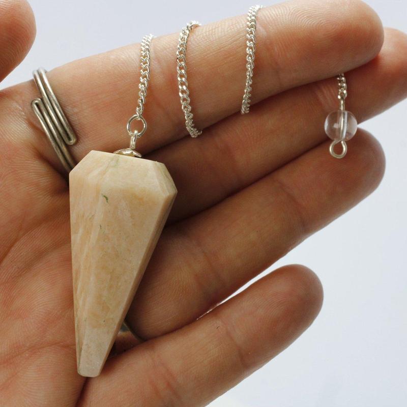 Natural Moonstone Pendulum Divination Tool || Stone of Guidance || India-Nature's Treasures