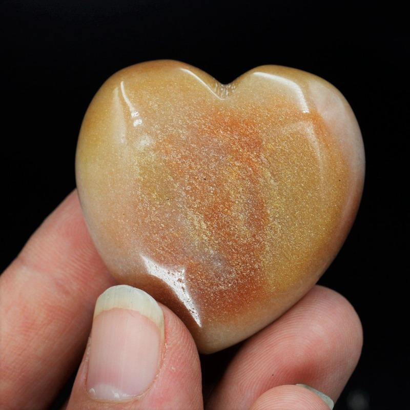 Natural Moonstone Pocket Hearts || Psychic Protection, Emotional Balance || India-Nature's Treasures