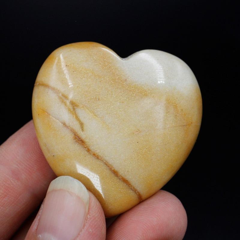 Natural Moonstone Pocket Hearts || Psychic Protection, Emotional Balance || India-Nature's Treasures