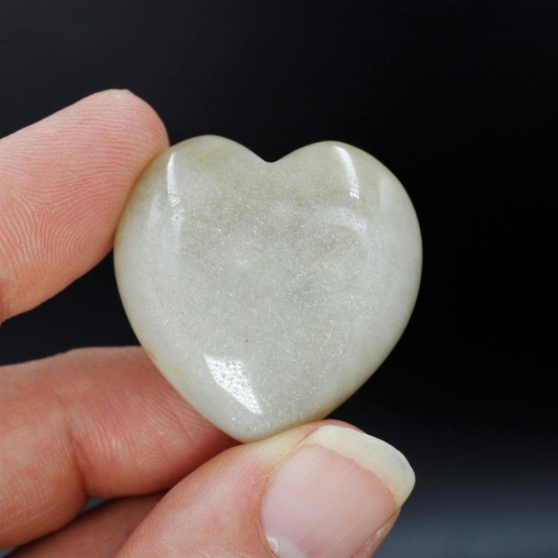 Natural Moonstone Pocket Hearts || Psychic Protection, Emotional Balance || India-Nature's Treasures