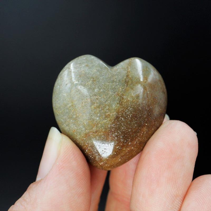 Natural Moonstone Pocket Hearts || Psychic Protection, Emotional Balance || India-Nature's Treasures