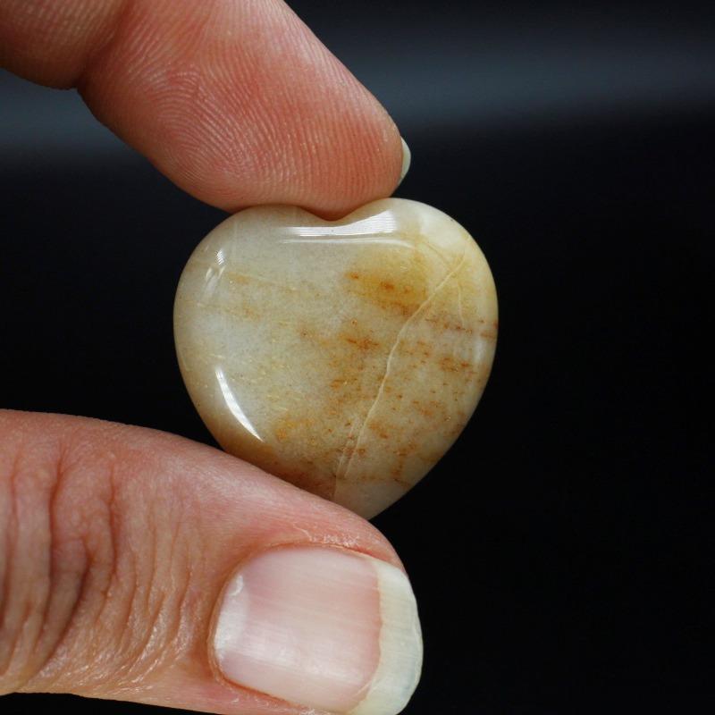 Natural Moonstone Pocket Hearts || Psychic Protection, Emotional Balance || India-Nature's Treasures