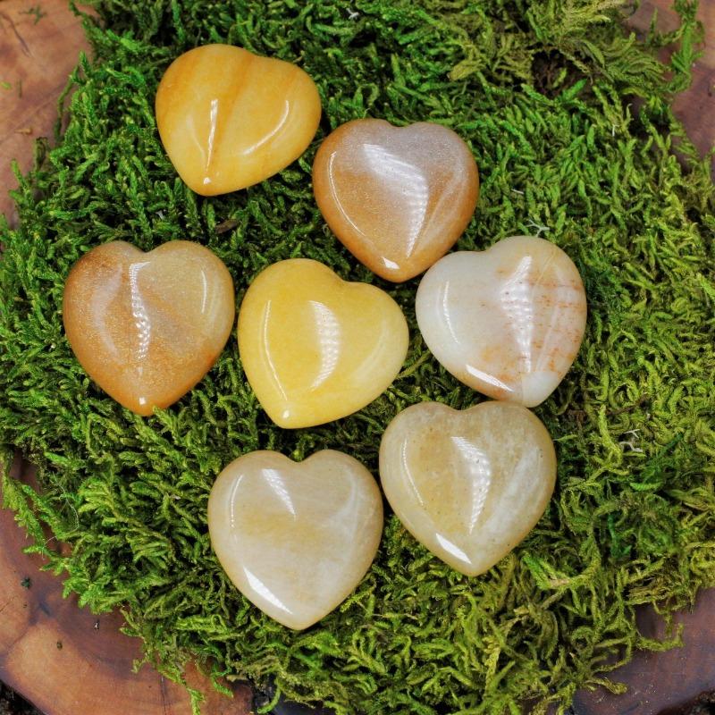 Natural Moonstone Pocket Hearts || Psychic Protection, Emotional Balance || India-Nature's Treasures