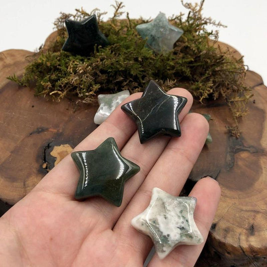 Natural Moss Agate Star Pendant || Balance, Awareness || Brazil-Nature's Treasures
