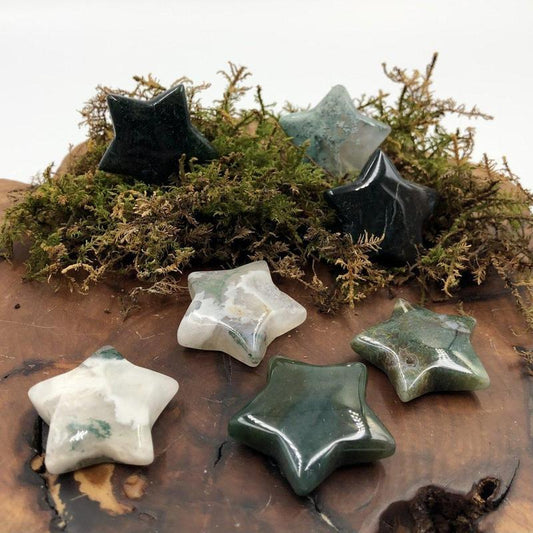 Natural Moss Agate Star Pendant || Balance, Awareness || Brazil-Nature's Treasures