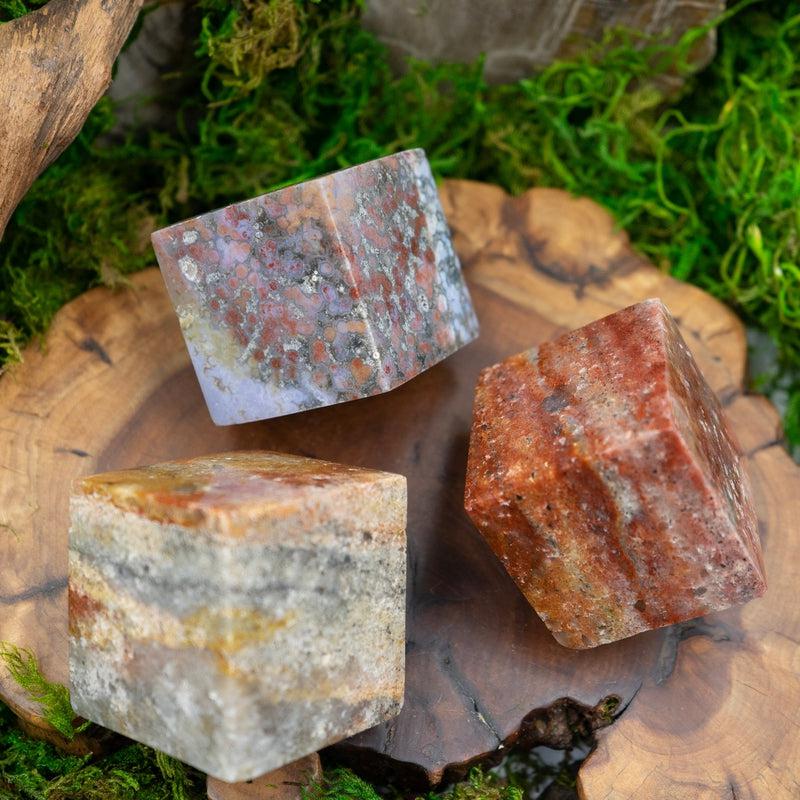 Natural Ocean Jasper Cube from Madagascar | Crystal Décor-Nature's Treasures