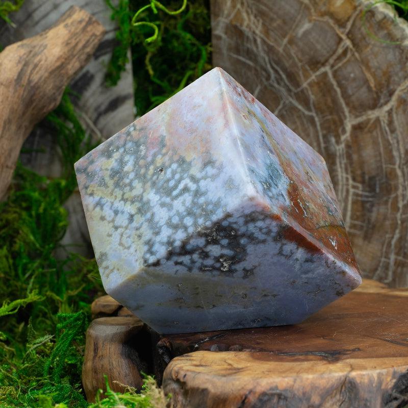 Natural Ocean Jasper Cube from Madagascar | Crystal Décor-Nature's Treasures