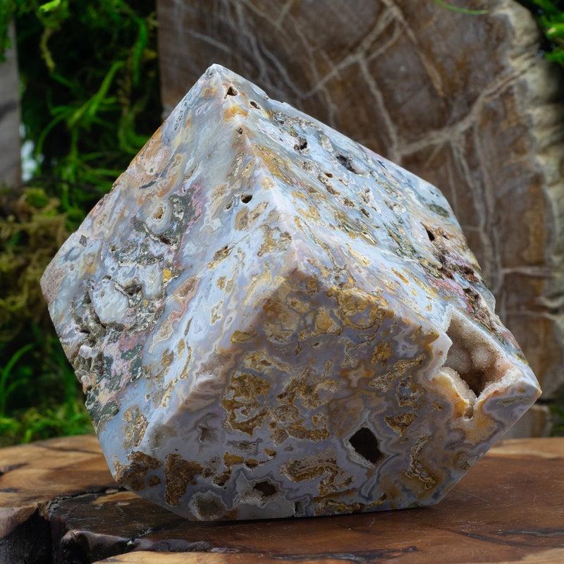 Natural Ocean Jasper Cube from Madagascar | Crystal Décor-Nature's Treasures
