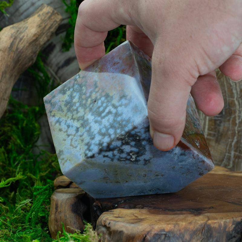 Natural Ocean Jasper Cube from Madagascar | Crystal Décor-Nature's Treasures
