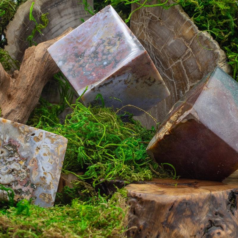 Natural Ocean Jasper Cube from Madagascar | Crystal Décor-Nature's Treasures