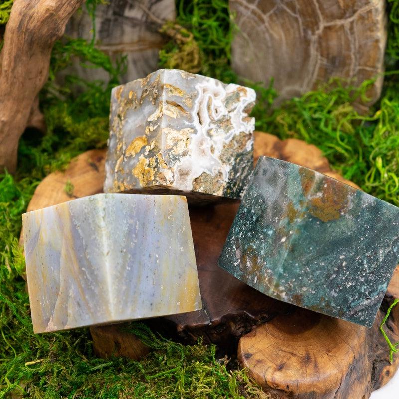 Natural Ocean Jasper Cube from Madagascar | Crystal Décor-Nature's Treasures