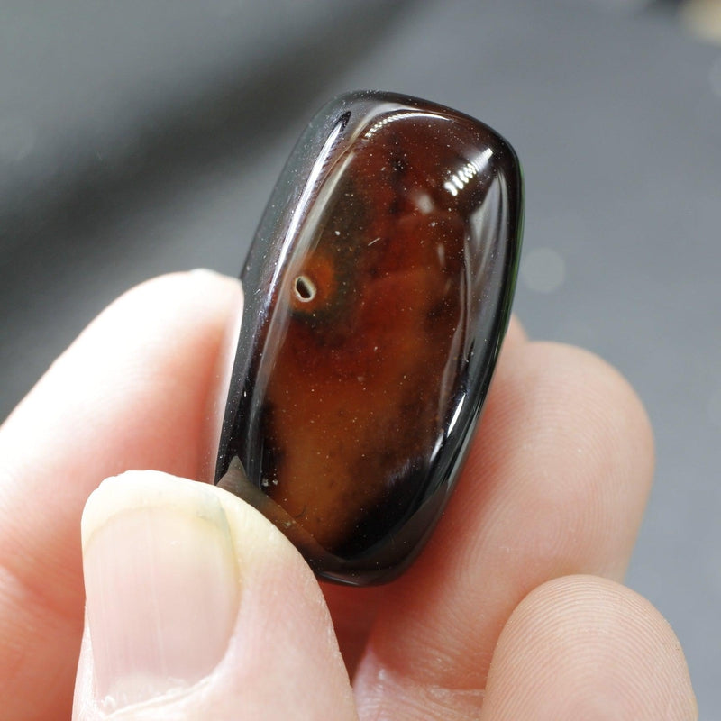 Natural Polished Black Agate Tumble Stone || Grounding, Communication, Self-Direction || China-Nature's Treasures