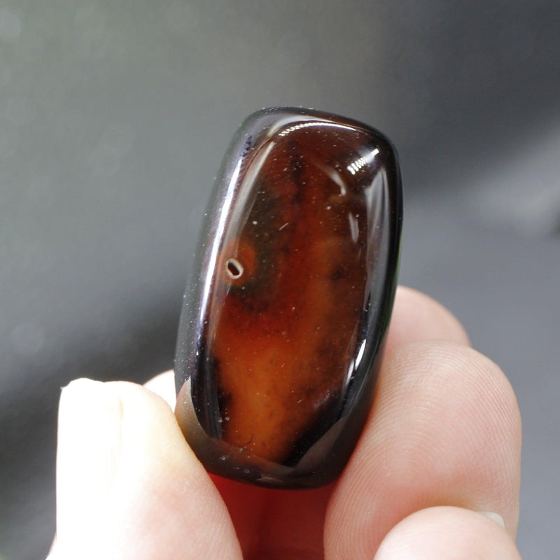 Natural Polished Black Agate Tumble Stone || Grounding, Communication, Self-Direction || China-Nature's Treasures