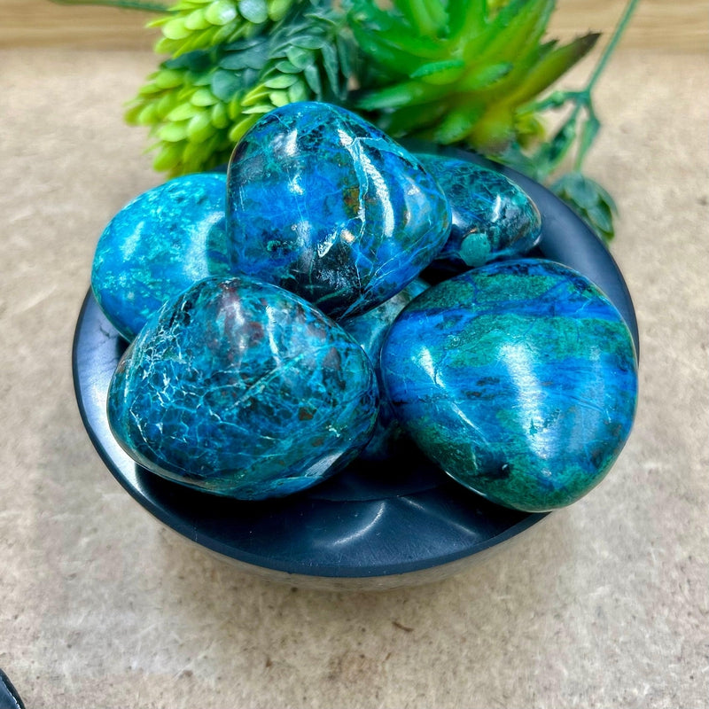 Natural Polished Chrysocolla Tumble Stone || Communication, Releasing Blockages || Peru-Nature's Treasures