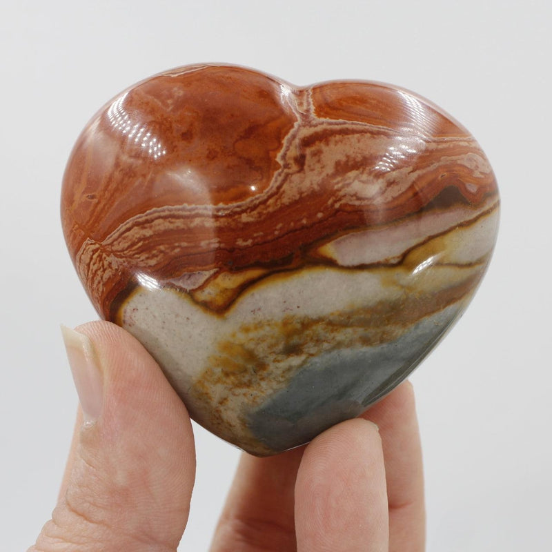 Natural Polychrome Jasper Puff Hearts || Balancing, Grounding || Madagascar-Nature's Treasures