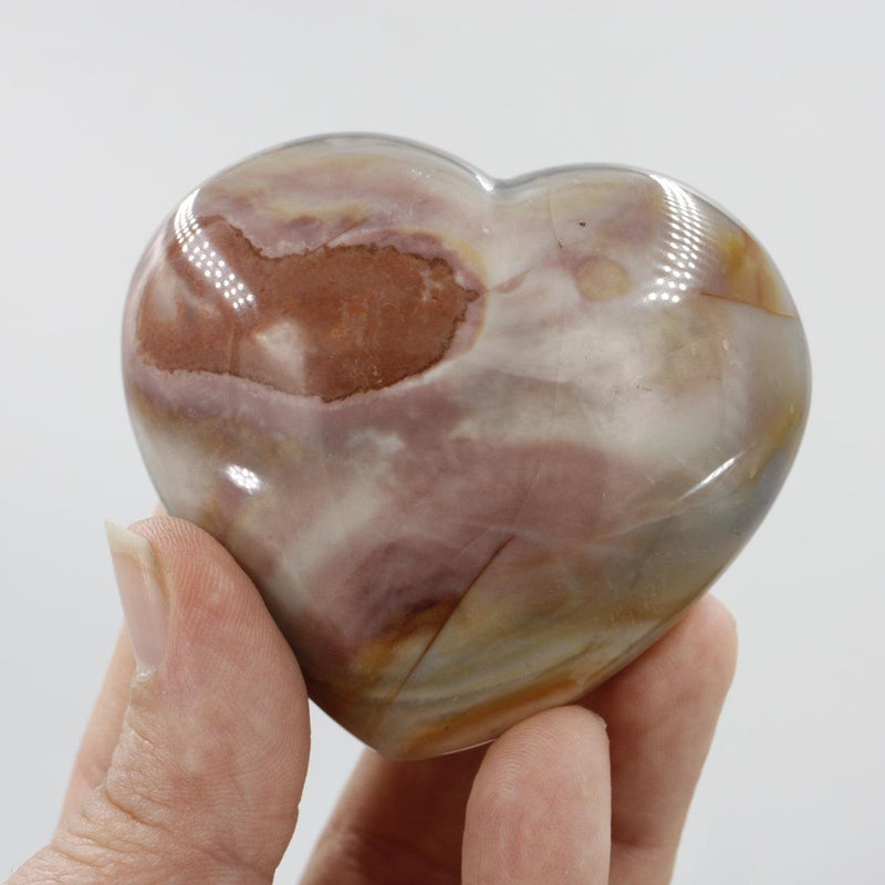 Natural Polychrome Jasper Puff Hearts || Balancing, Grounding || Madagascar-Nature's Treasures