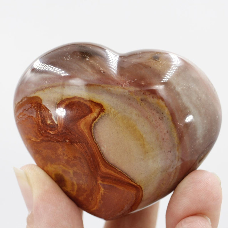 Natural Polychrome Jasper Puff Hearts || Balancing, Grounding || Madagascar-Nature's Treasures