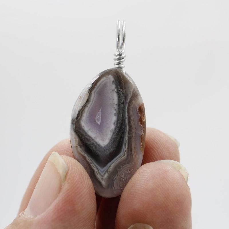 Natural Purple Passion Agate Wired Wrapped Pendant || Mexico-Nature's Treasures