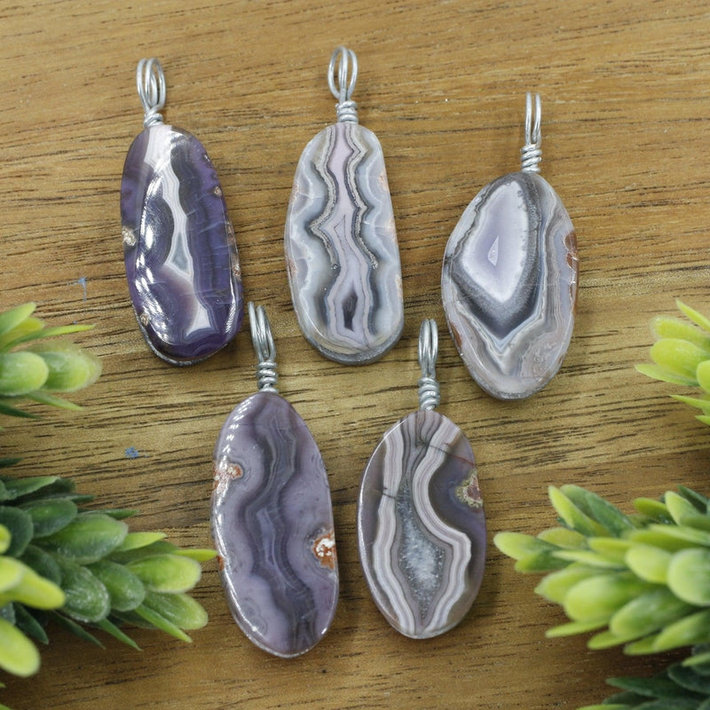 Natural Purple Passion Agate Wired Wrapped Pendant || Mexico-Nature's Treasures