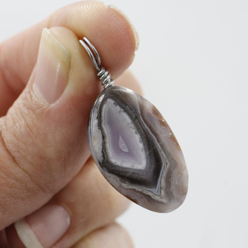 Natural Purple Passion Agate Wired Wrapped Pendant || Mexico-Nature's Treasures