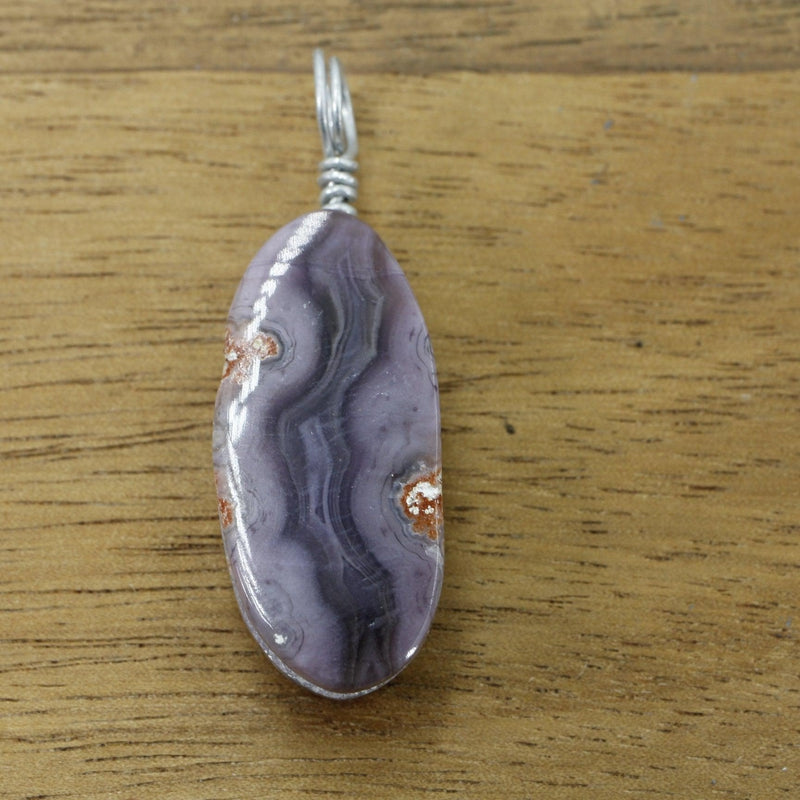 Natural Purple Passion Agate Wired Wrapped Pendant || Mexico-Nature's Treasures