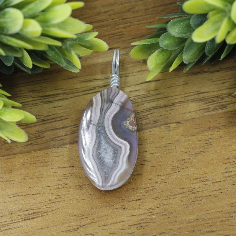 Natural Purple Passion Agate Wired Wrapped Pendant || Mexico-Nature's Treasures
