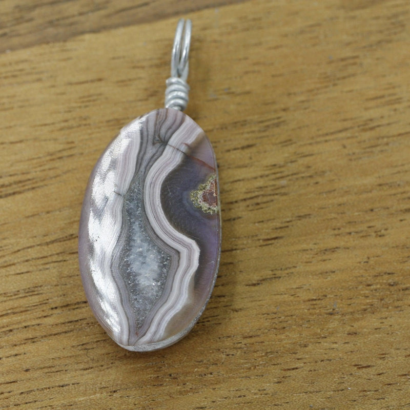 Natural Purple Passion Agate Wired Wrapped Pendant || Mexico-Nature's Treasures