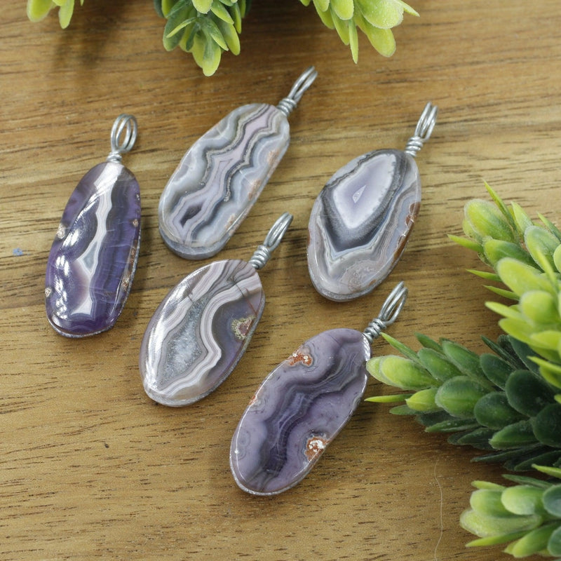 Natural Purple Passion Agate Wired Wrapped Pendant || Mexico-Nature's Treasures