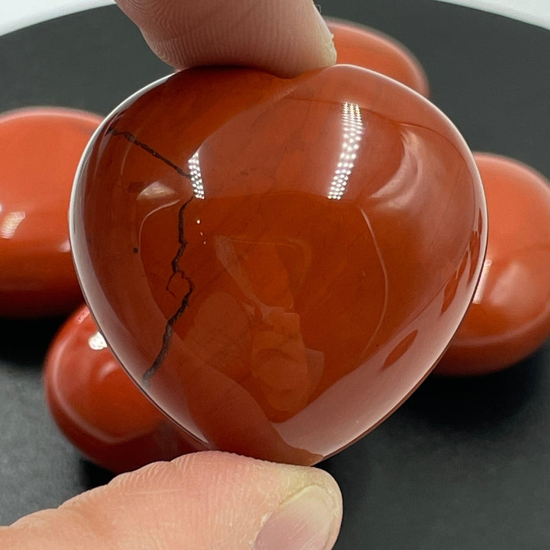 Natural Red Jasper Pocket Hearts || Stability, Emotional Balance || Idaho, USA-Nature's Treasures