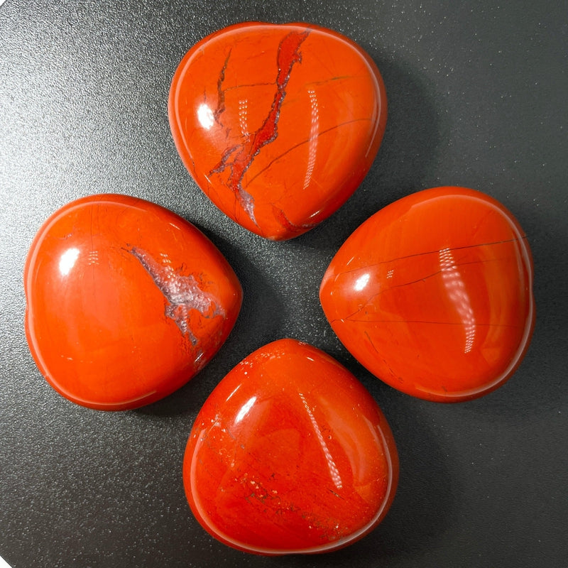 Natural Red Jasper Pocket Hearts || Stability, Emotional Balance || Idaho, USA-Nature's Treasures