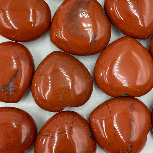 Natural Red Jasper Pocket Hearts || Stability, Emotional Balance || Idaho, USA-Nature's Treasures