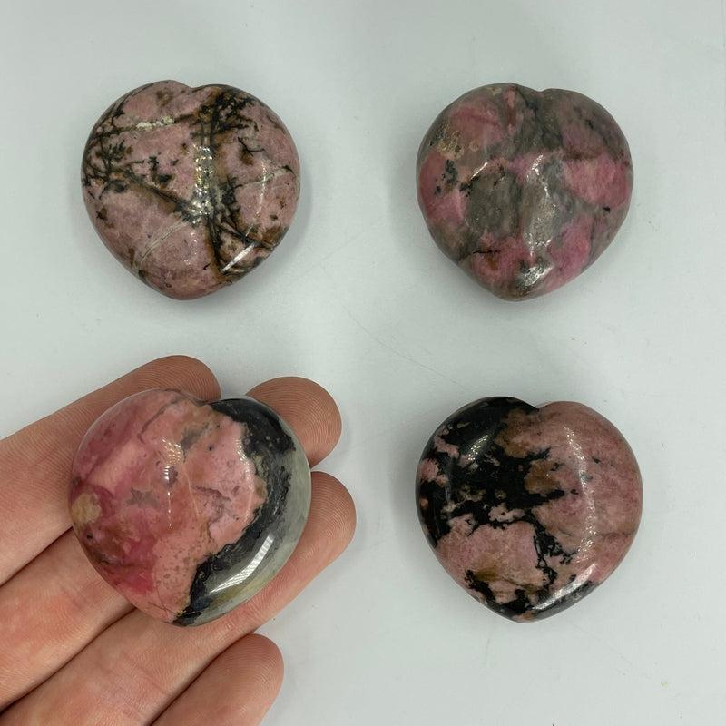 Natural Rhodonite Pocket Heart 40 MM || Emotional Healing, Stability || Brazil-Nature's Treasures