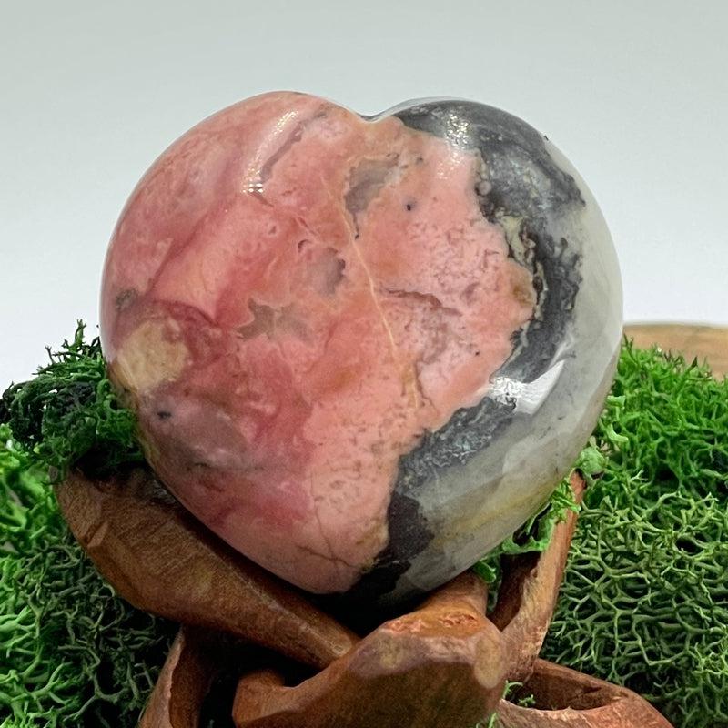 Heart Rhodes Natural Rhodonite Pocket Heart 40 MM || Emotional Healing, Stability ...