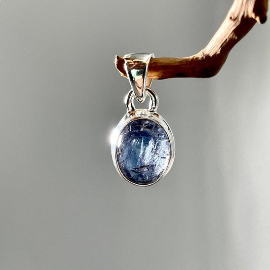 Natural Tanzanite Crystal Pendant || .925 Sterling Silver-Nature's Treasures