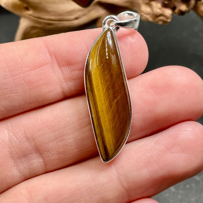 Natural Tiger's Eye Pendants || .925 Sterling Silver-Nature's Treasures