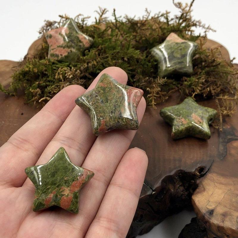 Natural Unakite Jasper Star Pendant || Emotional Balance, Grounding || Canada-Nature's Treasures