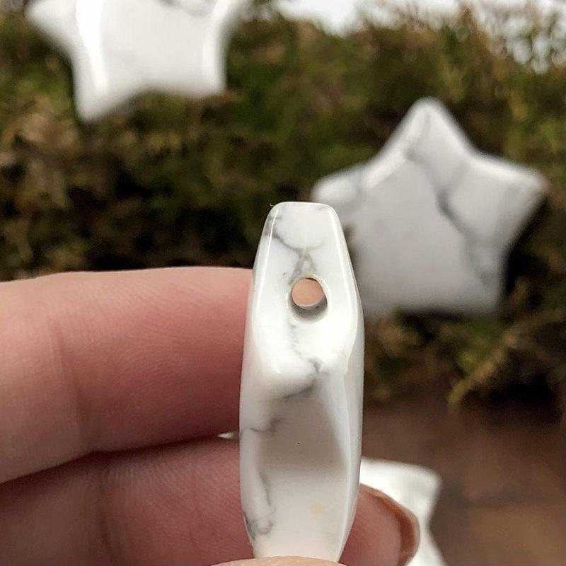 Natural White Howlite Star Pendant || Awareness, Stress, Calmness || Canada-Nature's Treasures