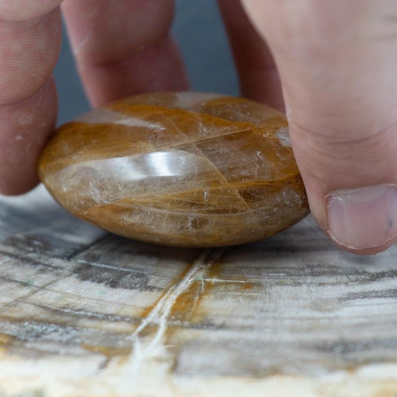 Natural Yellow Hematoid Gallets Palm Stone || High Vibrations, Cleansing Aura, Spiritual Awakening || Madagascar-Nature's Treasures
