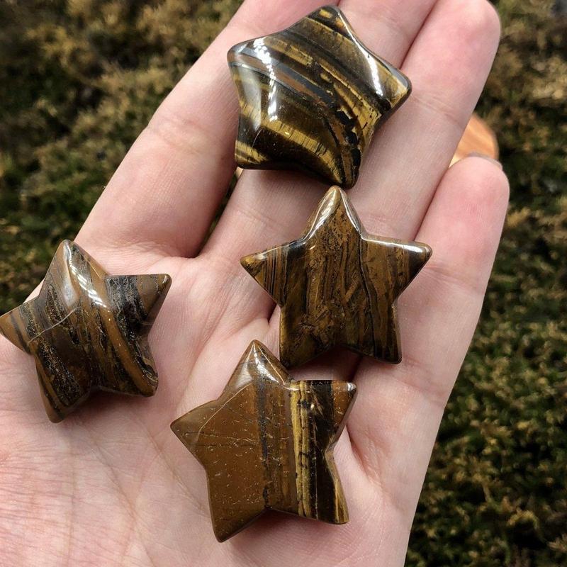 Natural Yellow Tiger's Eye Star Carvings || Focus, Mental Clarity || Brazil-Nature's Treasures