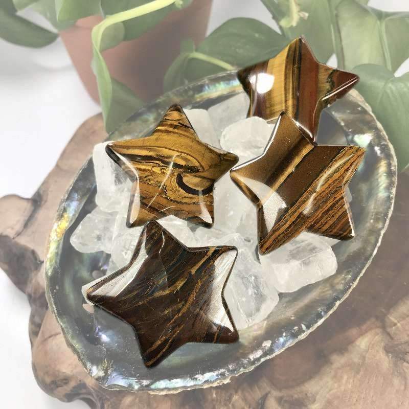 Natural Yellow Tiger's Eye Star Carvings || Focus, Mental Clarity || Brazil-Nature's Treasures