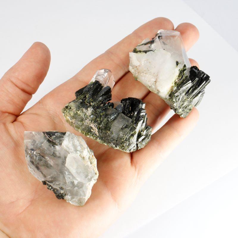 Naturally Formed Epidote In Quartz Cluster-Nature's Treasures