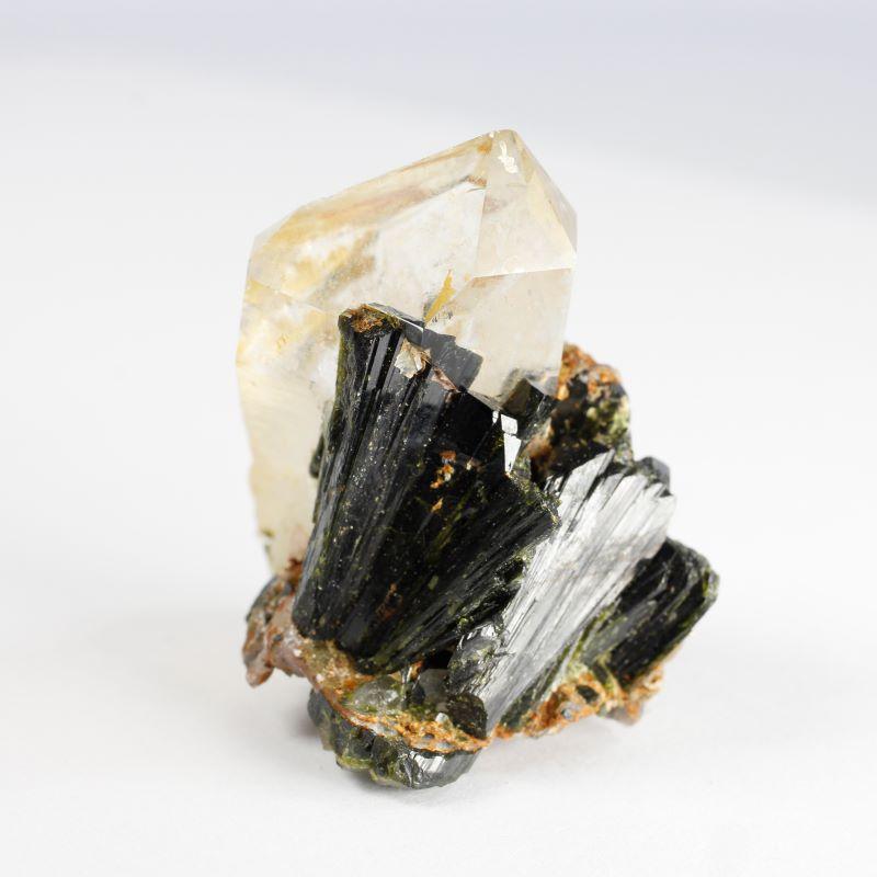 Naturally Formed Epidote In Quartz Cluster-Nature's Treasures