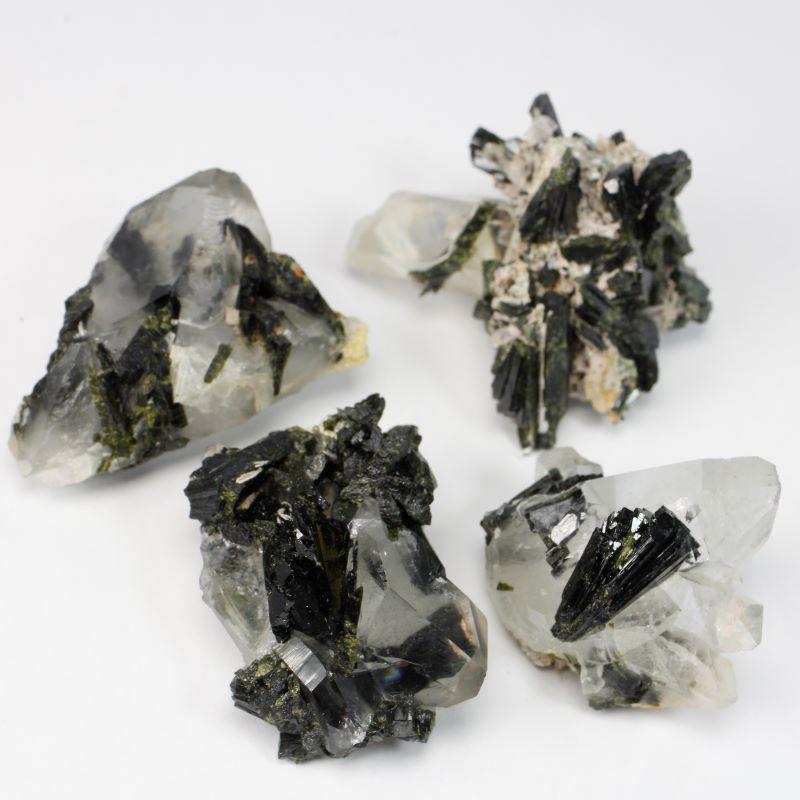 Naturally Formed Epidote In Quartz Cluster-Nature's Treasures
