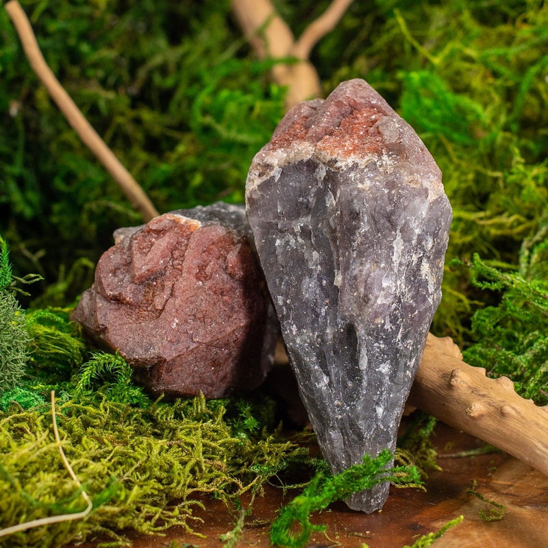 Naturally Formed Red Capped Amethyst Raw Point || Protection, Psychic Enhancement, Grounding-Nature's Treasures