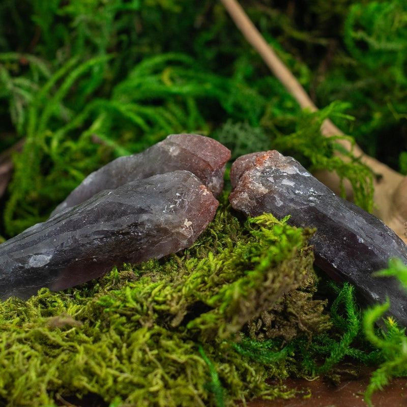 Naturally Formed Red Capped Amethyst Raw Point || Protection, Psychic Enhancement, Grounding-Nature's Treasures